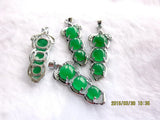 2PCS Natural Green Jade Pendants