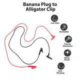 1M Banana Plug to Clip Test Lead - Heavy Duty Lab Test Cable