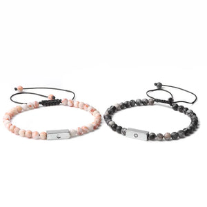 Pair Couple Beads Bracelets Natural Stone Bracelet Charm Lover Bracelets Bangle