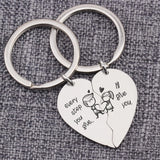 Heart Puzzle Couples Gift Keychain Every Step Give I`ll You Funny Keyring