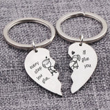 Heart Puzzle Couples Gift Keychain Every Step Give I`ll You Funny Keyring