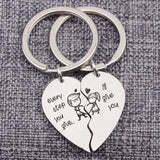 Heart Puzzle Couples Gift Keychain Every Step Give I`ll You Funny Keyring