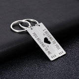 Personalized Couple Keychain Initials Heart Keyring Custom Anniversary Gift