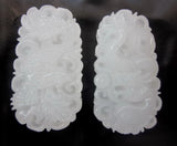 Rare Carved Natural Jade Pendant- Dragon & Phoenix