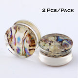 Pair Shell Ear Tunnels & Plugs Saddle Ear Dilations Flesh Piercing 8-20mm