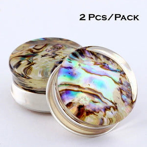 Pair Shell Ear Tunnels & Plugs Saddle Ear Dilations Flesh Piercing 8-20mm