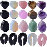 Pair Stone Ear Gauges Dew Drop Ear Plugs Saddle Stretching Gauges