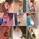 Pair Stone Ear Gauges Dew Drop Ear Plugs Saddle Stretching Gauges