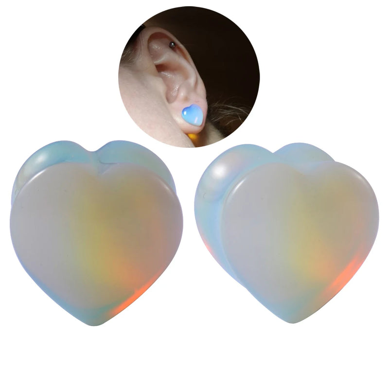 Pair Stone Ear Gauges Dew Drop Ear Plugs Saddle Stretching Gauges