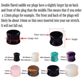 Pair Stone Ear Gauges Dew Drop Ear Plugs Saddle Stretching Gauges