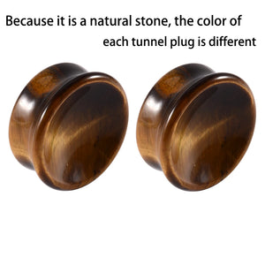 Pair Stone Ear Gauges Double Flare Organic Natural Stone Ear Plugs