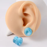 Pair Stone Ear Gauges Double Flare Organic Natural Stone Ear Plugs