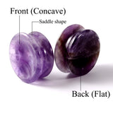 Pair Stone Ear Gauges Double Flare Organic Natural Stone Ear Plugs