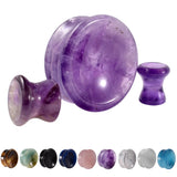 Pair Stone Ear Gauges Double Flare Organic Natural Stone Ear Plugs