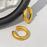 Vintage Solid Hoop Earrings Enamel Ladies Jewelry