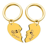 Couple Lover Keychains Engraved with Name - Anniversary Gift