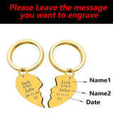 Couple Lover Keychains Engraved with Name - Anniversary Gift