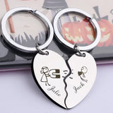 Couple Lover Keychains Engraved with Name - Anniversary Gift