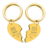 Couple Lover Keychains Engraved with Name - Anniversary Gift