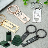 Personalized Couple Keychains Stainless Steel Anniversary Gift