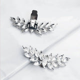 2 PCS Silver Plated Bridal Shoe Clip Brooches Crystal Shoe Buckle