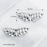 2 PCS Silver Plated Bridal Shoe Clip Brooches Crystal Shoe Buckle