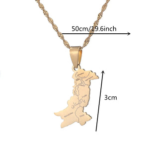 Pakistan Urdu Map Pendant Necklaces - Pakistani Charm Ethnic Jewelry