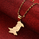 Pakistan Urdu Map Pendant Necklaces - Pakistani Charm Ethnic Jewelry
