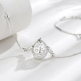Palace Bell Women's Anklet S925 Sterling Silver Round Beads Foot Ornaments