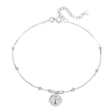 Palace Bell Women's Anklet S925 Sterling Silver Round Beads Foot Ornaments