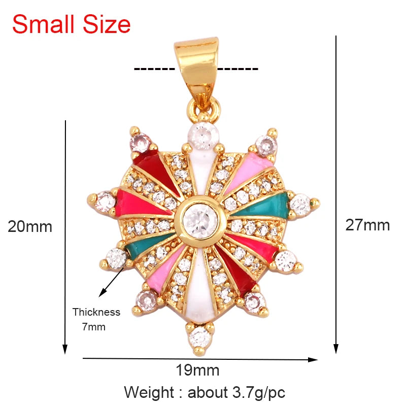 Palace Heart Enamel Charm Neon Pink... Plated Colour Necklace Bracelet Pendant