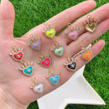 Palace Heart Enamel Charm Neon Pink... Plated Colour Necklace Bracelet Pendant