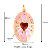 Palace Heart Enamel Charm Neon Pink... Plated Colour Necklace Bracelet Pendant