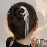 Palace Style Flower Pearl Tassel Retro Hairpin