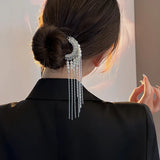 Palace Style Flower Pearl Tassel Retro Hairpin