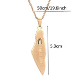 Palestinians Ethnic Map Pendant Necklace Stainless Steel