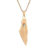 Palestinians Ethnic Map Pendant Necklace Stainless Steel
