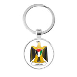 Flag Emblem Glass Cabochon Keychain for Jewelry Gift