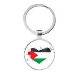 Flag Emblem Glass Cabochon Keychain for Jewelry Gift