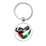 Flag Emblem Glass Cabochon Keychain for Jewelry Gift