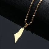 Arabic Map Pendant Necklace Men Women African Amulet Jewelry