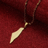 Arabic Map Pendant Necklace For Men Women African Amulet Jewelry