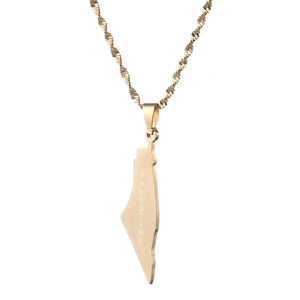 Arabic Map Pendant Necklace For Men Women African Amulet Jewelry