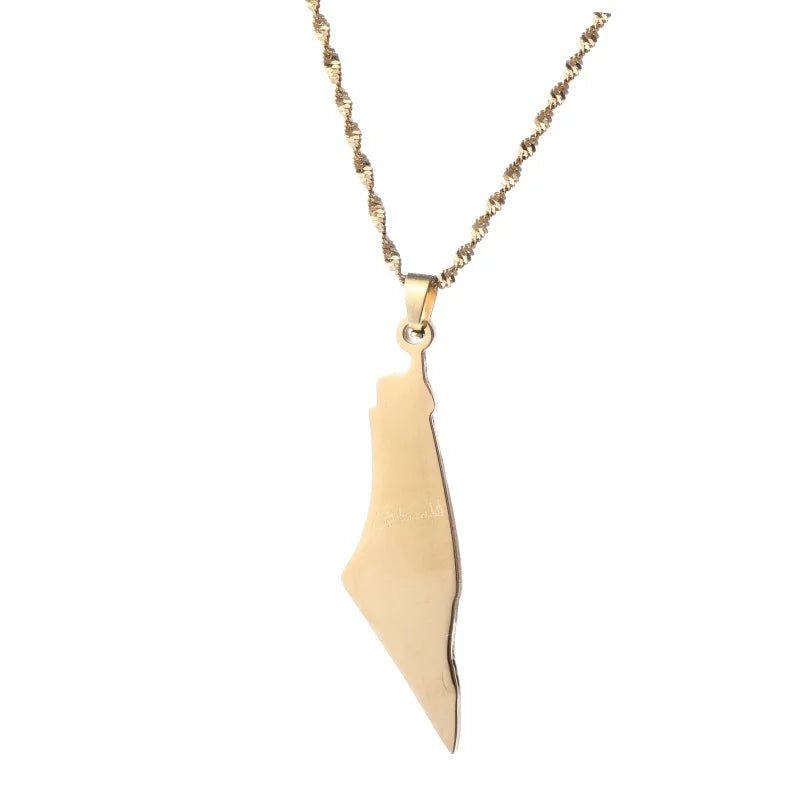 Arabic Map Pendant Necklace Men Women African Amulet Jewelry