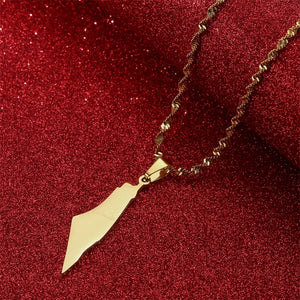 Arabic Map Pendant Necklace Men Women African Amulet Jewelry
