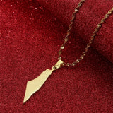 Arabic Map Pendant Necklace Men Women African Amulet Jewelry