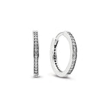 925 Sterling Silver Zircon Earrings Exaggerated Charm Circle Shape