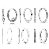 925 Sterling Silver Zircon Earrings Exaggerated Charm Circle Shape