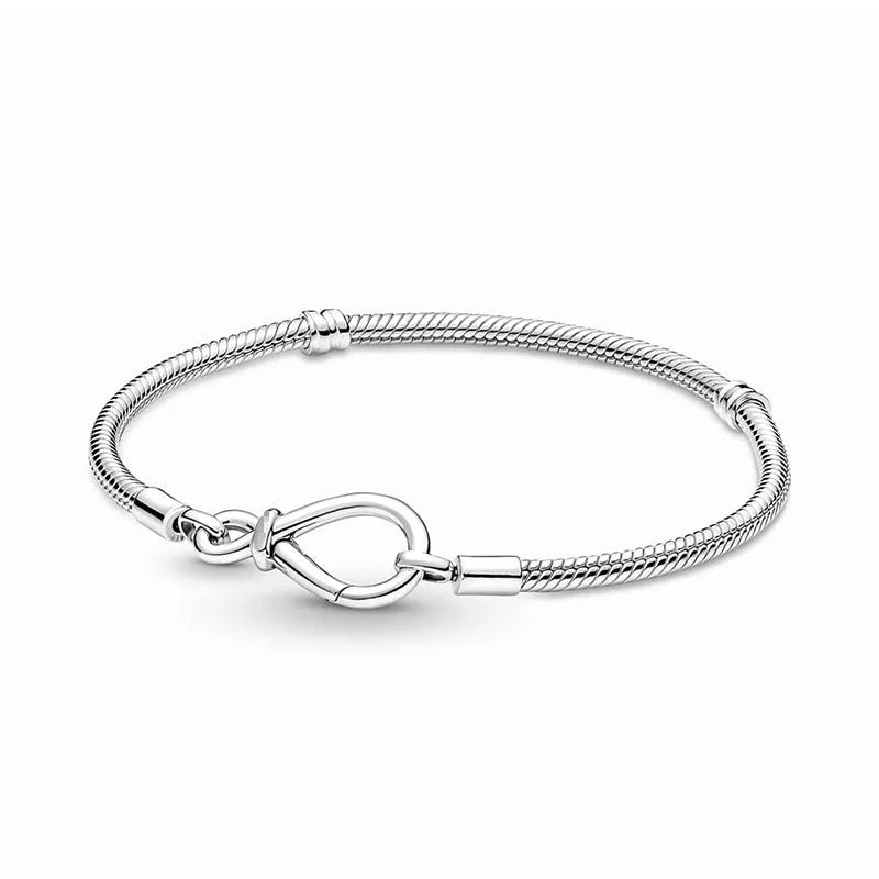 Pan Bracelet Sterling Silver S925 Mother's Eternal Symbol Flower Knot Bracelet