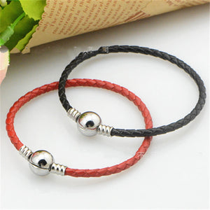 Pan Chunyin S925 Red Leather Bracelet Spring Red Series Silver Beaded Bracelet